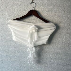 Princess Polly Lovell Ruffle White Asymmetrical Top